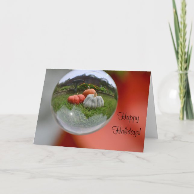 Cartão Pumpkins Numa Bola De Cristal (Frente)