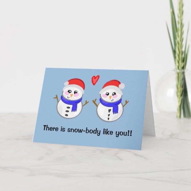 Cartão Punção de boneco de neve de Natal fofo  (Frente)
