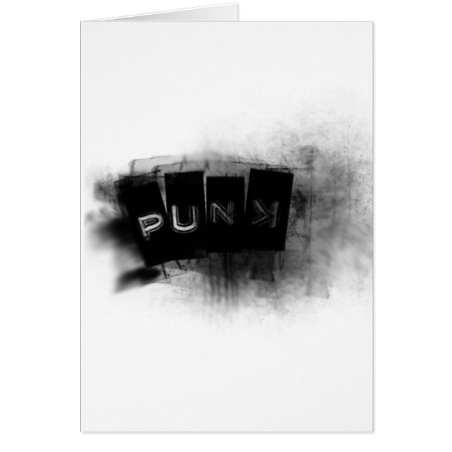 Cartão Punk preto e branco (Frente)