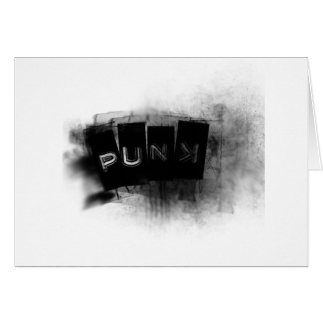 Cartão Punk preto e branco (Frente Horizontal)
