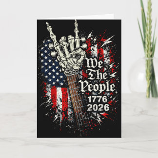 Cartão Punk Rock Music American Skeleton Guitar 2026 4th