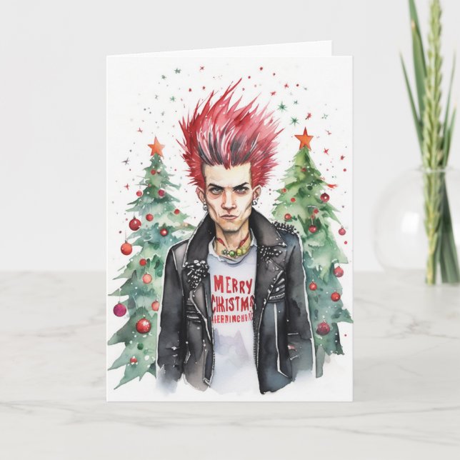 Cartão punk rocker christmas card (Frente)