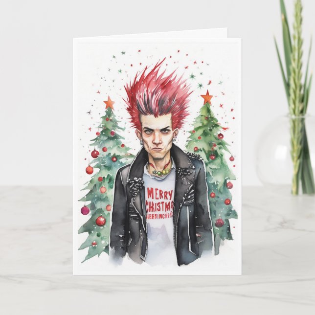Cartão punk rocker christmas card (Frente)