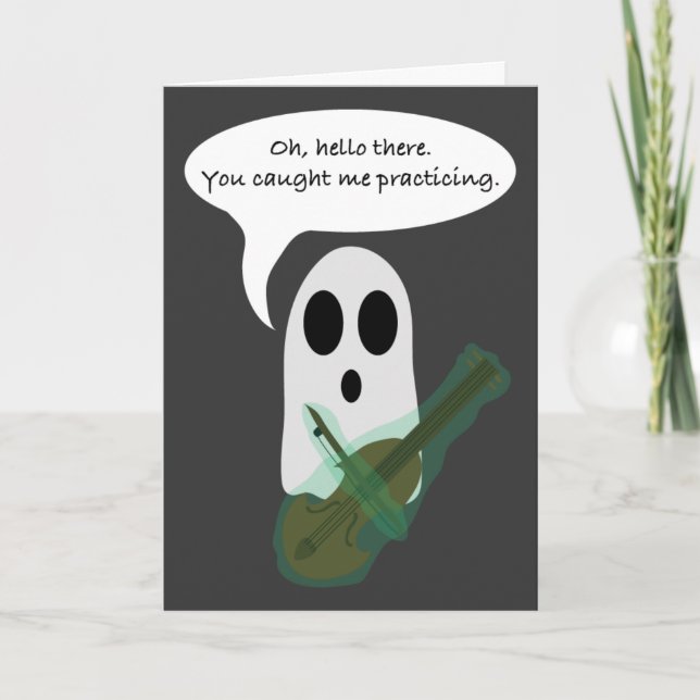 Cartão Punny Halloween Ghost (Frente)
