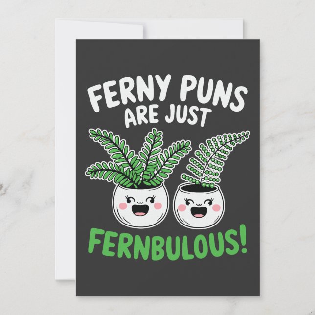 Cartão Puns de Samambaia – Samambaia é demais! Design de  (Frente)