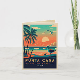 Cartão Punta Cana DR. Retro Sunset Souvenirs 1960