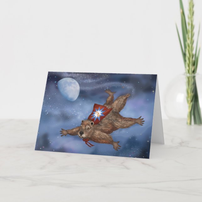 Cartão Punxsutawney Phil, Rodent Superhero Card (Frente)