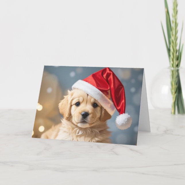 Cartão Puppy de Natal bonito (Frente)