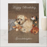 Cartão Puppy Granddaughter Birthday Card<br><div class="desc">This puppy and all his friends have a special wish for a special granddaughter</div>
