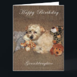 Cartão Puppy Granddaughter Birthday Card<br><div class="desc">This puppy and all his friends have a special wish for a special granddaughter</div>