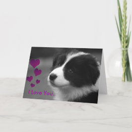 Cartão Puppy, I love you