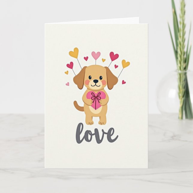 Cartão Puppy Love Heartfelt Card (Frente)