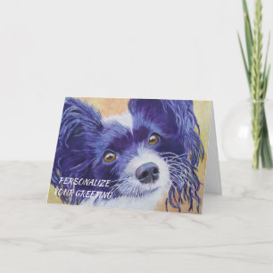 Cartão Puppy preto doce Papillon