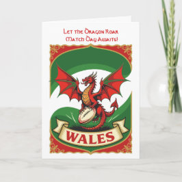 Cartão Pure Rugby Spirit Red Dragon Motif