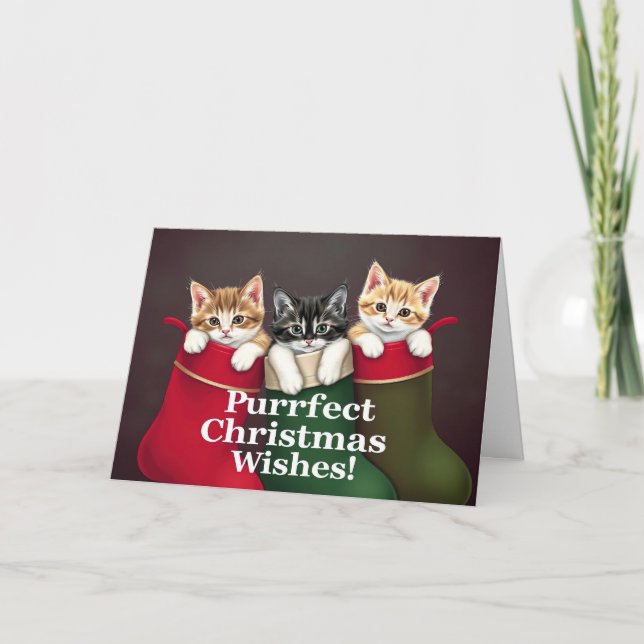 Cartão Purfect Christmas Wish Cats (Frente)