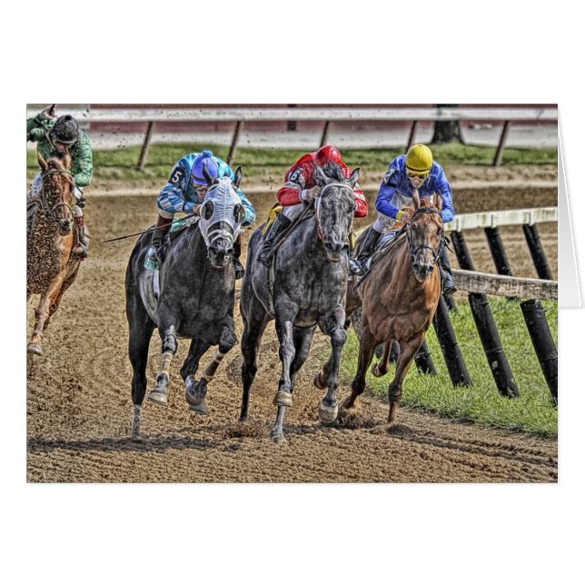 Cartão Puro-sangue 3 caras a cara (Frente Horizontal)