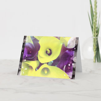 Cartão Purple and Yellow Calla Lilies Blank Greeting Card