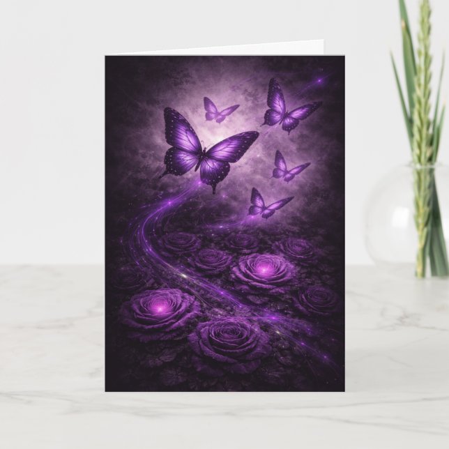 Cartão Purple Butterfly– Dark Bloom Collection (Frente)