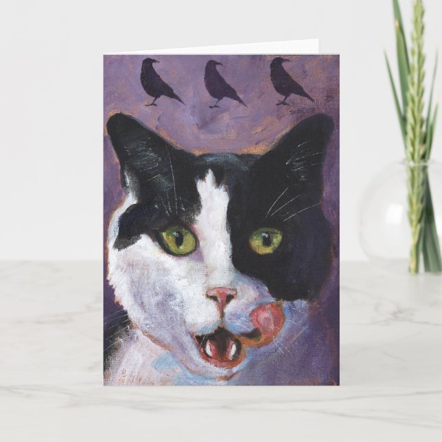 Cartão Purple Cat Greeting Card (Frente)