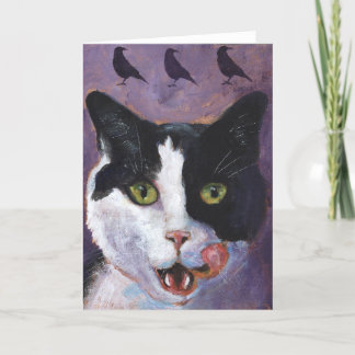 Cartão Purple Cat Greeting Card