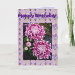 Cartão Purple Chrysanthemum Flower Floral Photo art Card<br><div class="desc">Purple Chrysanthemum Flower Floral Photo art Card. Designed from my original watercolour art and garden photo from my own garden.</div>