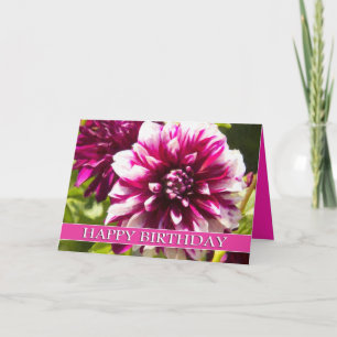 Cartão Purple Dahlia Passion Happy Birthday Card
