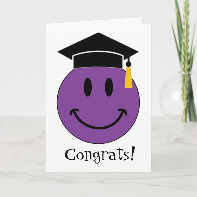 Cartão Purple Face Graduation (Customizable) (Frente)