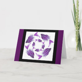Cartão Purple Fish Circling Card