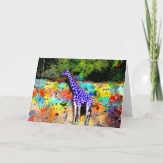 Cartão Purple Giraffe Card