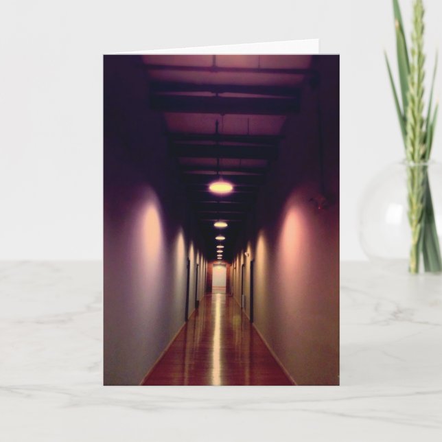 Cartão Purple Hallway Greeting Card (Frente)