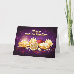 Cartão Purple Happy Raksha Bandhan Sparkle