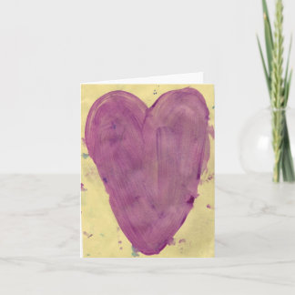 Cartão Purple Heart Watercolor Note Card