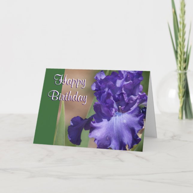 Cartão Purple Iris Happy Birthday Card (Frente)