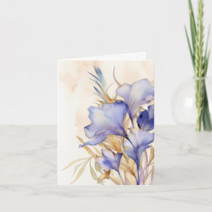 Cartão Purple Iris para simpatia Obrigado da Família