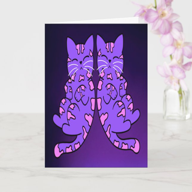 Cartão Purple Kitten Twins (Orquídea)