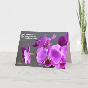 Cartão Purple lilac mauve orchid, inspirational quote