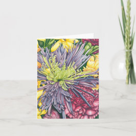 Cartão Purple Mum and Daisies Note Card