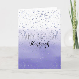 Cartão Purple Ombre Stars personalized