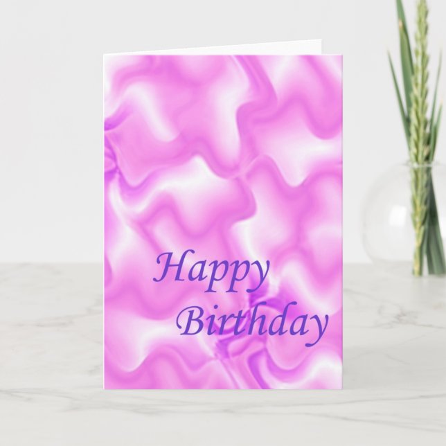 Cartão Purple Pattern Birthday (Frente)