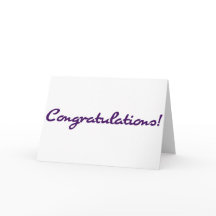 Purple Script Congratulations Celebration