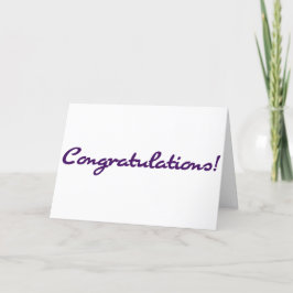 Cartão Purple Script Congratulations Celebration