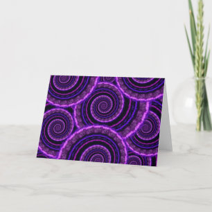 Cartão Purple Spiral Fractal Art Pattern