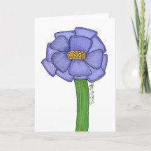 Purple Square Flower- Blank