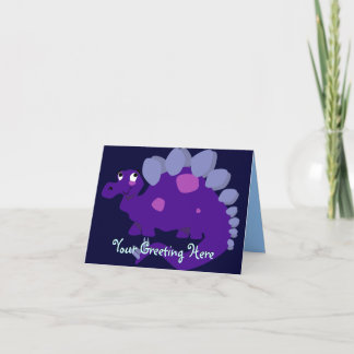 Cartão Purple Stegosaurus Greeting Card