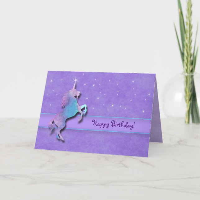 Cartão Purple Unicorn (Frente)