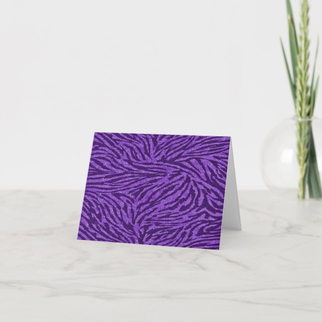 Cartão Purple Zebra Stripe Pattern Note Card (Frente)