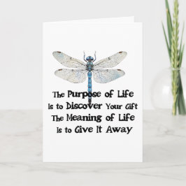 Cartão Purpose of life quote talent mission dragonfly bug