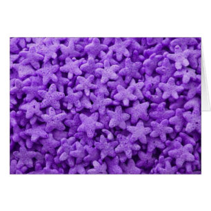 Cartão Púrpura Estrelas Cereais Padrão de Comida do café 