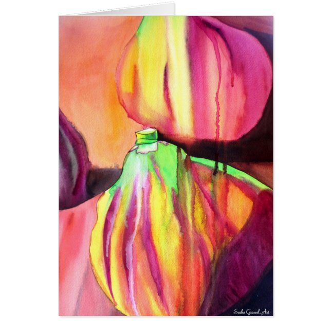 Cartão Púrpura Figos originais pintura à água (Frente)