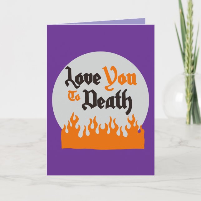 Cartão Púrpura Moderna Engraçado do Dia das Bruxas (Frente)